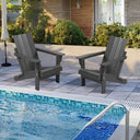 Tilda Siyah Adirondack Sandalye, dış mekan teras mobilyası, adirondack düz sırt siyah, Bianca Mobilya Bodrum villa mobilyası