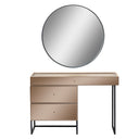 Bronze Aynalı Puflu Makyaj Masası