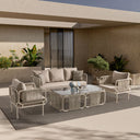 Berlin Krem Üçlü Oturma Grubu